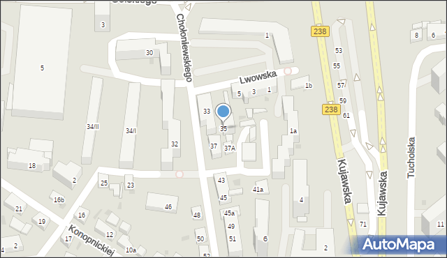 Bydgoszcz, Chołoniewskiego Antoniego, 35, mapa Bydgoszczy
