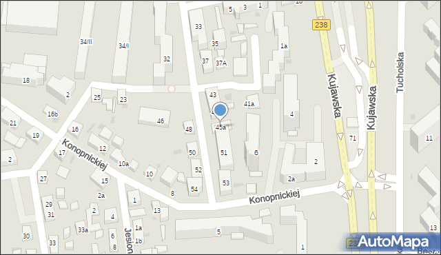 Bydgoszcz, Chołoniewskiego Antoniego, 45a, mapa Bydgoszczy