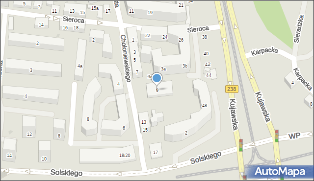 Bydgoszcz, Chołoniewskiego Antoniego, 9, mapa Bydgoszczy
