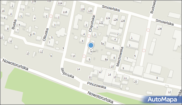 Bydgoszcz, Chęcińska, 7, mapa Bydgoszczy