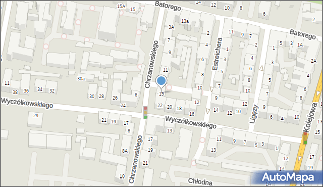 Bytom, Chrzanowskiego Ignacego, 15, mapa Bytomia