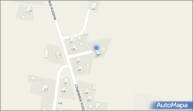 Chabielice, Chabielice, 12B, mapa Chabielice