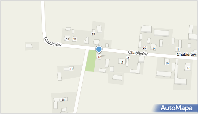 Chabierów, Chabierów, 12, mapa Chabierów