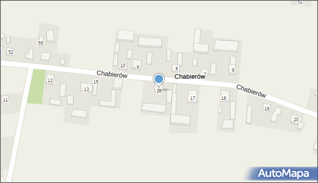 Chabierów, Chabierów, 16, mapa Chabierów