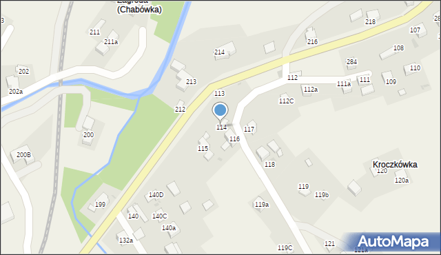 Chabówka, Chabówka, 114, mapa Chabówka