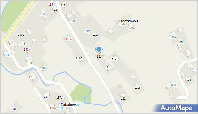 Chabówka, Chabówka, 121, mapa Chabówka