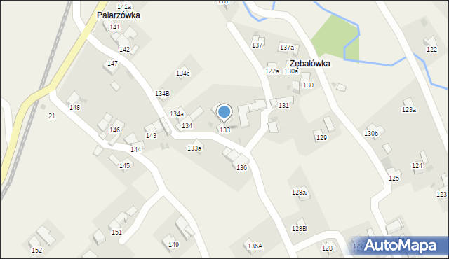 Chabówka, Chabówka, 133, mapa Chabówka