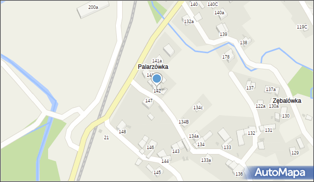 Chabówka, Chabówka, 142, mapa Chabówka