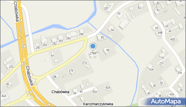 Chabówka, Chabówka, 274A, mapa Chabówka