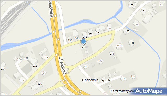 Chabówka, Chabówka, 57, mapa Chabówka