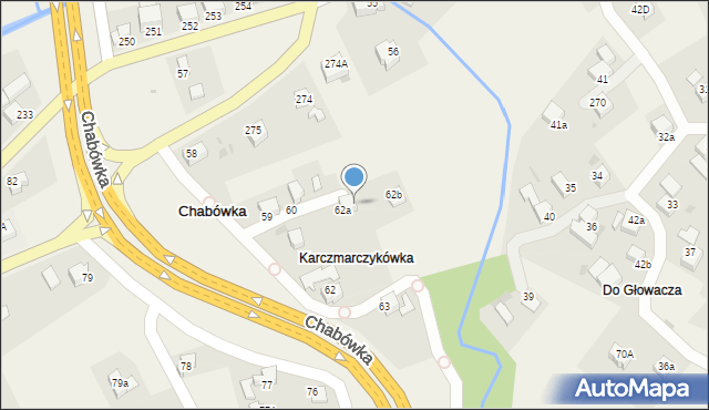 Chabówka, Chabówka, 62c, mapa Chabówka