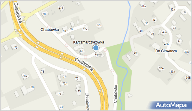 Chabówka, Chabówka, 63, mapa Chabówka
