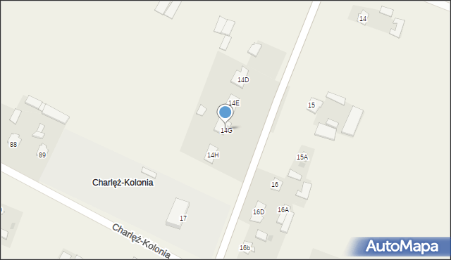Charlęż, Charlęż-Kolonia, 14G, mapa Charlęż
