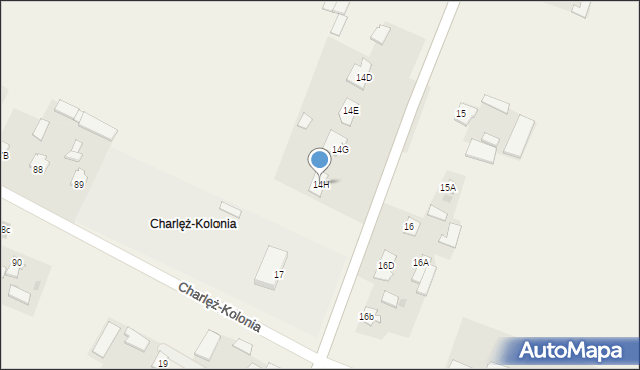 Charlęż, Charlęż-Kolonia, 14H, mapa Charlęż