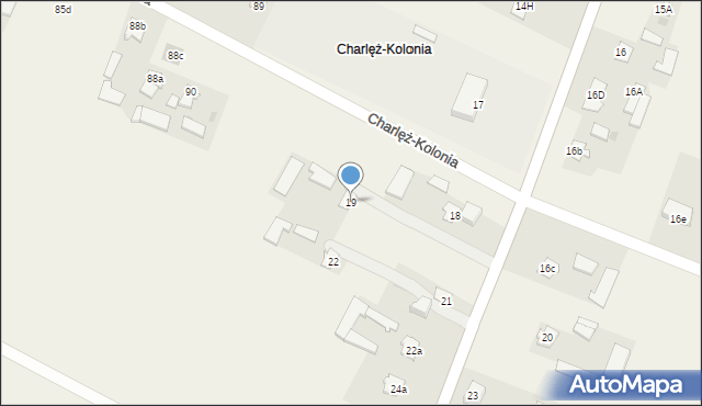 Charlęż, Charlęż-Kolonia, 19, mapa Charlęż