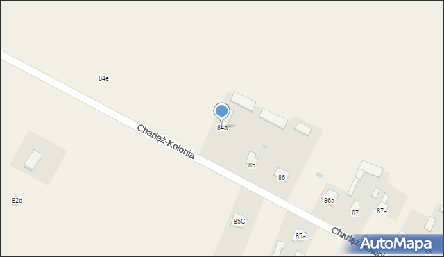 Charlęż, Charlęż-Kolonia, 84a, mapa Charlęż