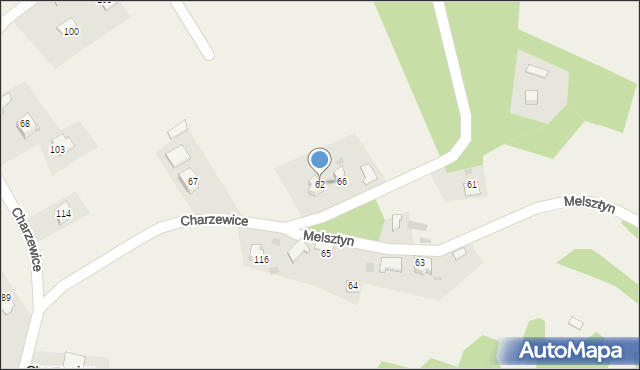 Charzewice, Charzewice, 62, mapa Charzewice