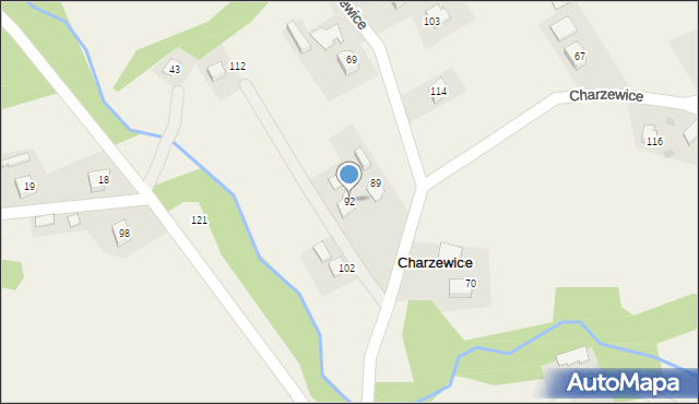 Charzewice, Charzewice, 92, mapa Charzewice