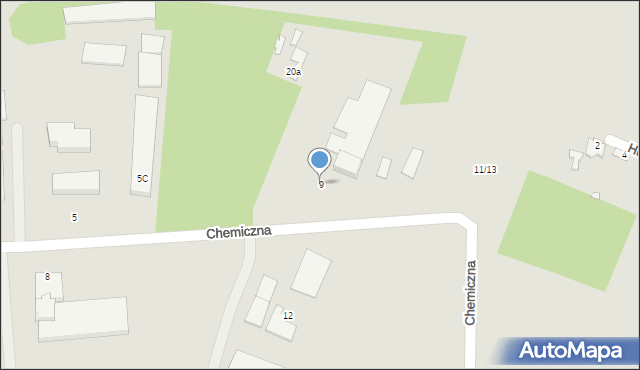 Chełm, Chemiczna, 9, mapa Chełma