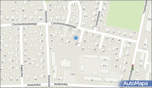 Chełm, Chomentowskiego Michała, 24, mapa Chełma