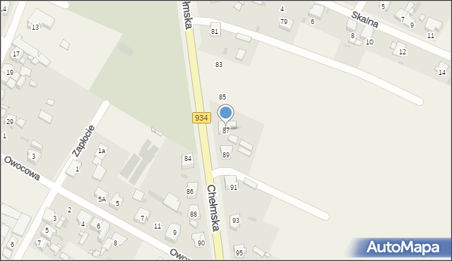 Chełm Śląski, Chełmska, 87, mapa Chełm Śląski