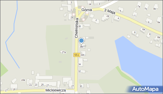 Chełmża, Chełmińska, 34c, mapa Chełmża