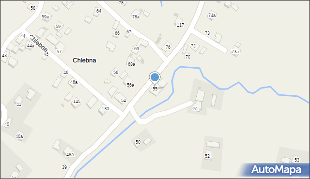 Chlebna, Chlebna, 55, mapa Chlebna