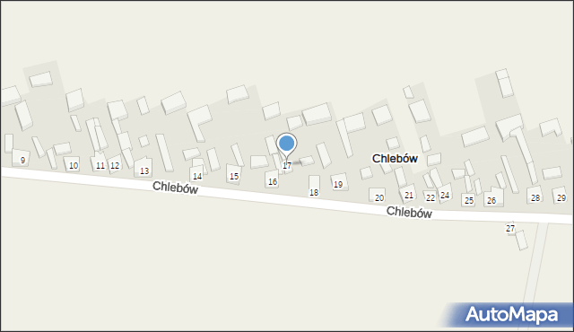 Chlebów, Chlebów, 17, mapa Chlebów