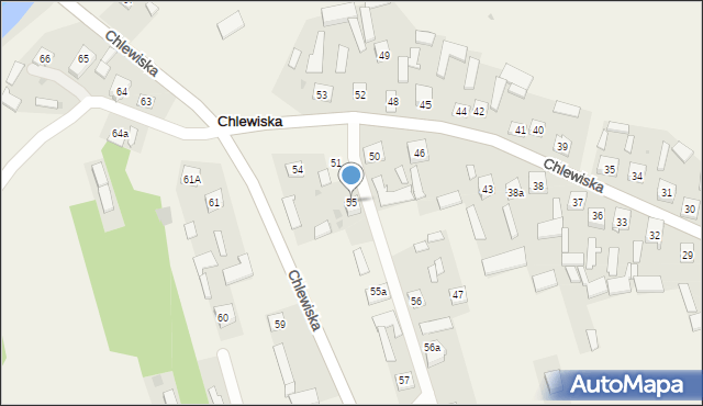 Chlewiska, Chlewiska, 55, mapa Chlewiska