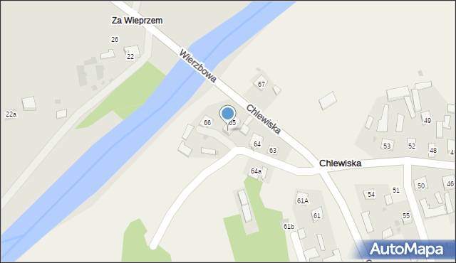 Chlewiska, Chlewiska, 65a, mapa Chlewiska