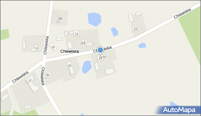 Chlewiska, Chlewiska, 22, mapa Chlewiska