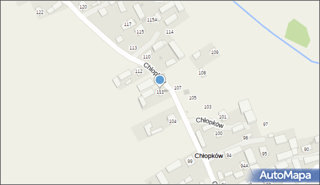 Chłopków, Chłopków, 111, mapa Chłopków