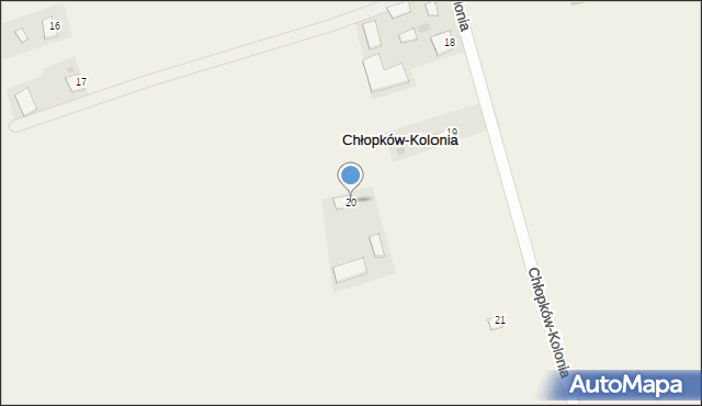 Chłopków-Kolonia, Chłopków-Kolonia, 20, mapa Chłopków-Kolonia