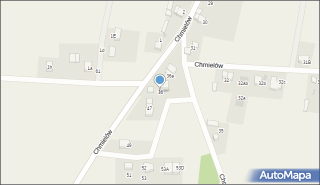 Chmielów, Chmielów, 36, mapa Chmielów