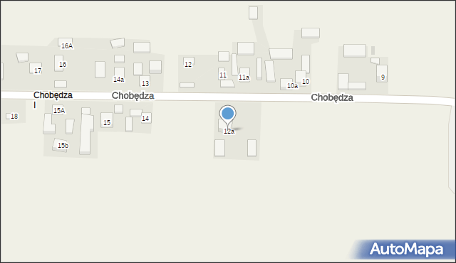 Chobędza, Chobędza, 12a, mapa Chobędza