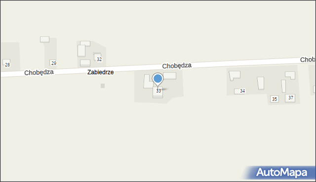 Chobędza, Chobędza, 33, mapa Chobędza