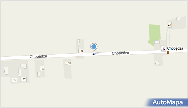 Chobędza, Chobędza, 40, mapa Chobędza