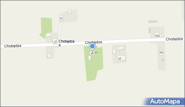 Chobędza, Chobędza, 44, mapa Chobędza