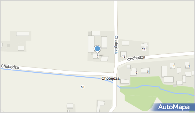 Chobędza, Chobędza, 7, mapa Chobędza