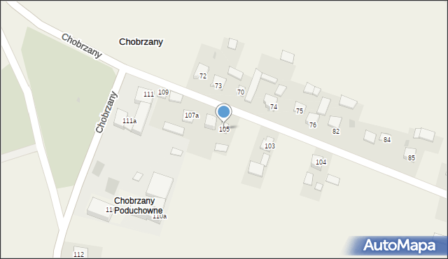 Chobrzany, Chobrzany, 105, mapa Chobrzany