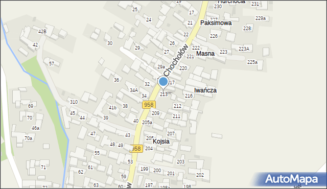 Chochołów, Chochołów, 213, mapa Chochołów