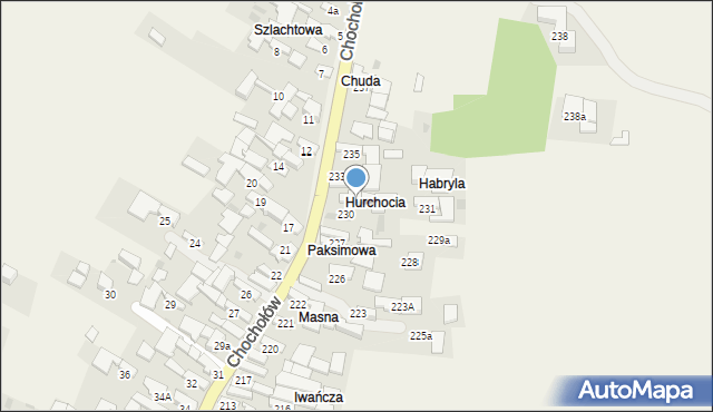 Chochołów, Chochołów, 232, mapa Chochołów