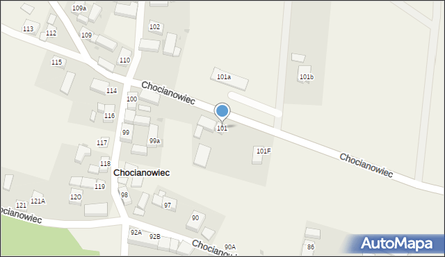 Chocianowiec, Chocianowiec, 101, mapa Chocianowiec