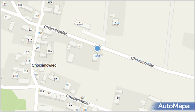 Chocianowiec, Chocianowiec, 101F, mapa Chocianowiec