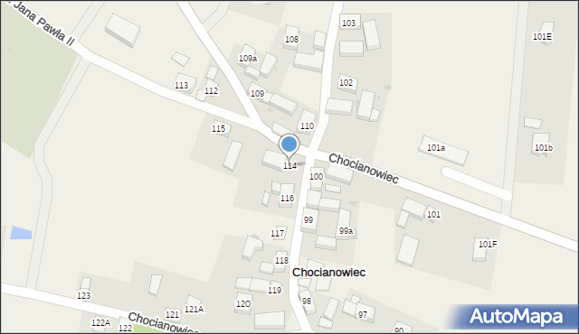 Chocianowiec, Chocianowiec, 114, mapa Chocianowiec