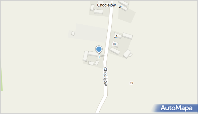 Chociejów, Chociejów, 1, mapa Chociejów