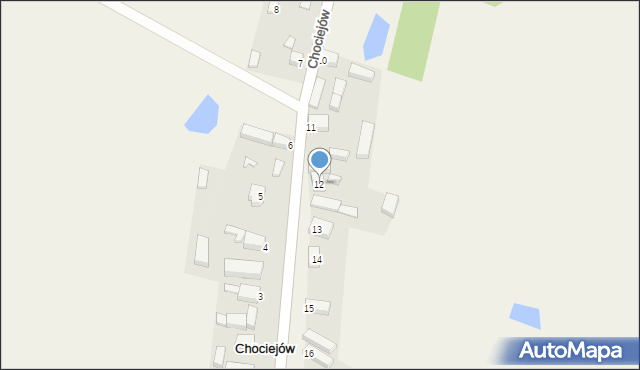 Chociejów, Chociejów, 12, mapa Chociejów