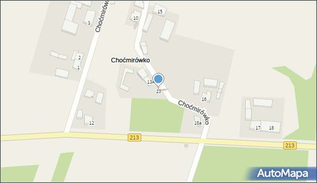 Choćmirówko, Choćmirówko, 13, mapa Choćmirówko