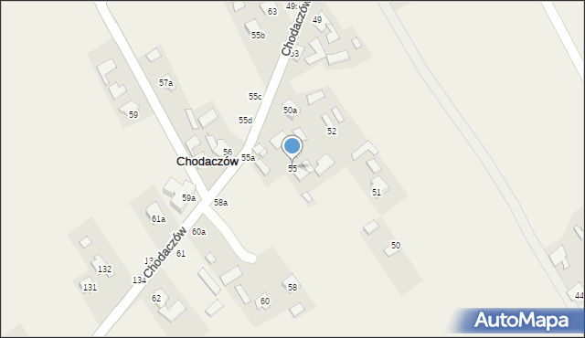 Chodaczów, Chodaczów, 55, mapa Chodaczów