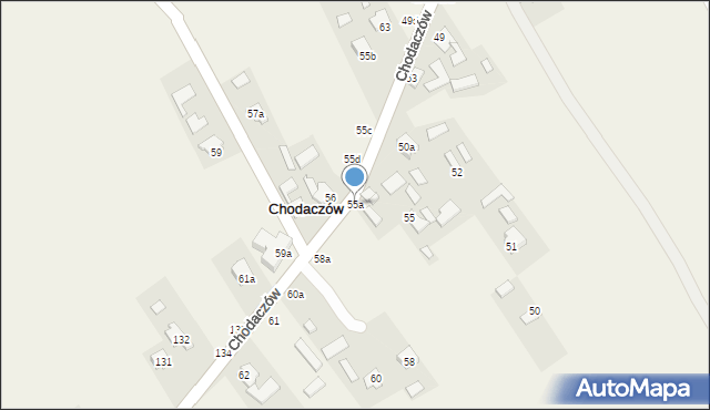 Chodaczów, Chodaczów, 55a, mapa Chodaczów